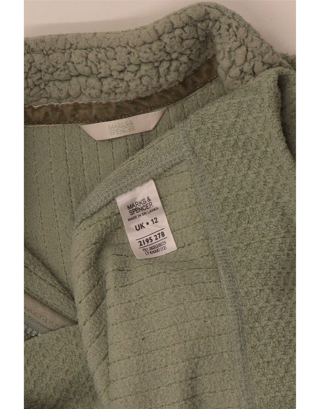 Marks & Spencer Sweatshirt med lynlås til kvinder UK 12 Medium Khaki