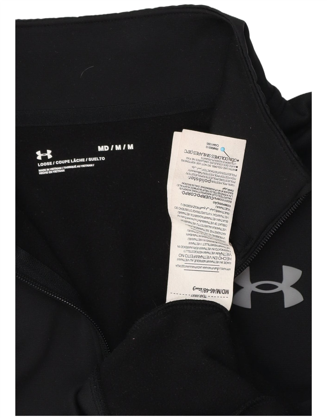 Under Armour Herre Zip Neck Loose Fit Sweatshirt Jumper Medium Sort
