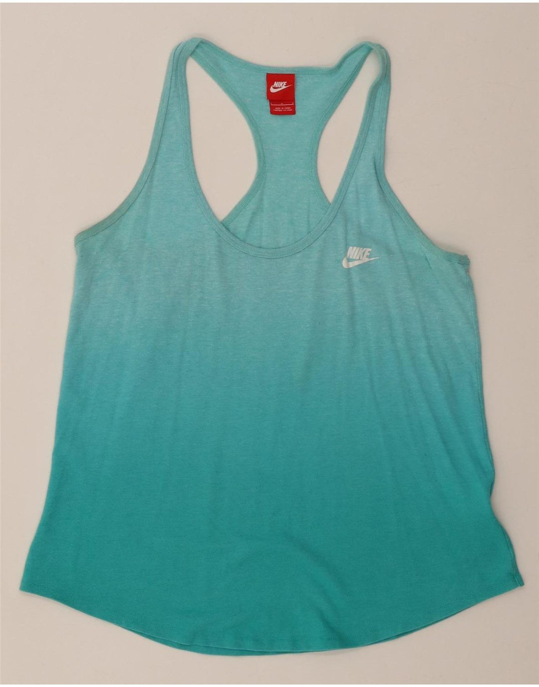 Nike Damevest Top UK 14 Stor turkis Colourblock Bomuld