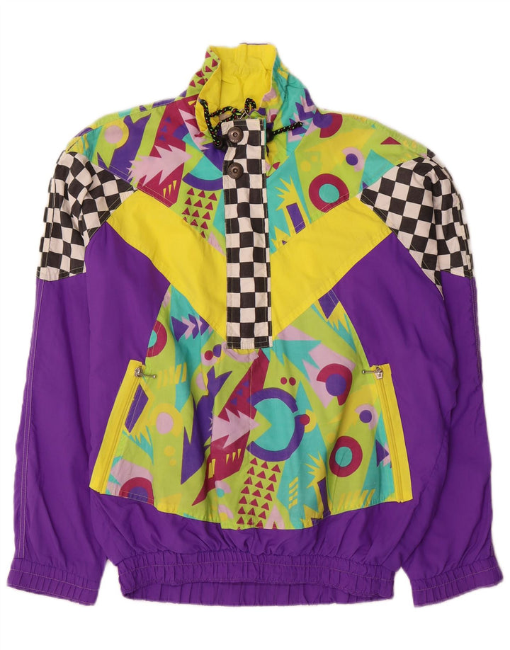 Vintage Dame Oversized træningsdragt Topjakke IT 46 Stor Flerfarvet