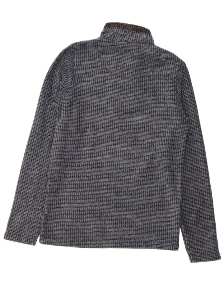 Weird Fish Herre Zip Neck Fleece Jumper Small Navy Blue Polyester