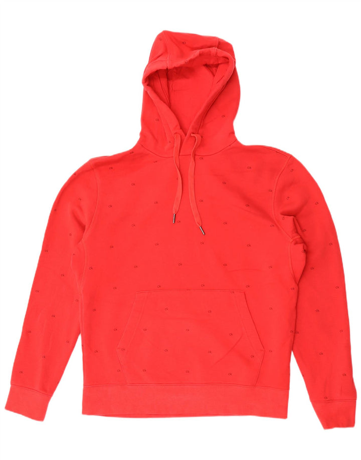 Calvin Klein Herre grafisk hættetrøje Jumper Medium Rød Bomuld