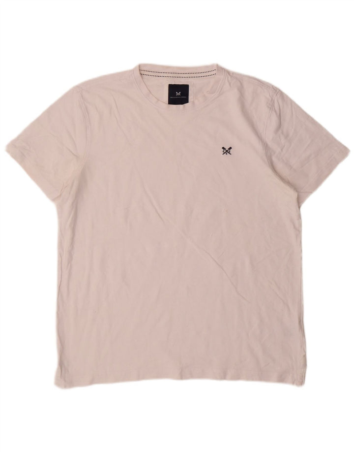 Crew Clothing Herre T-Shirt Top Stor Hvid Bomuld