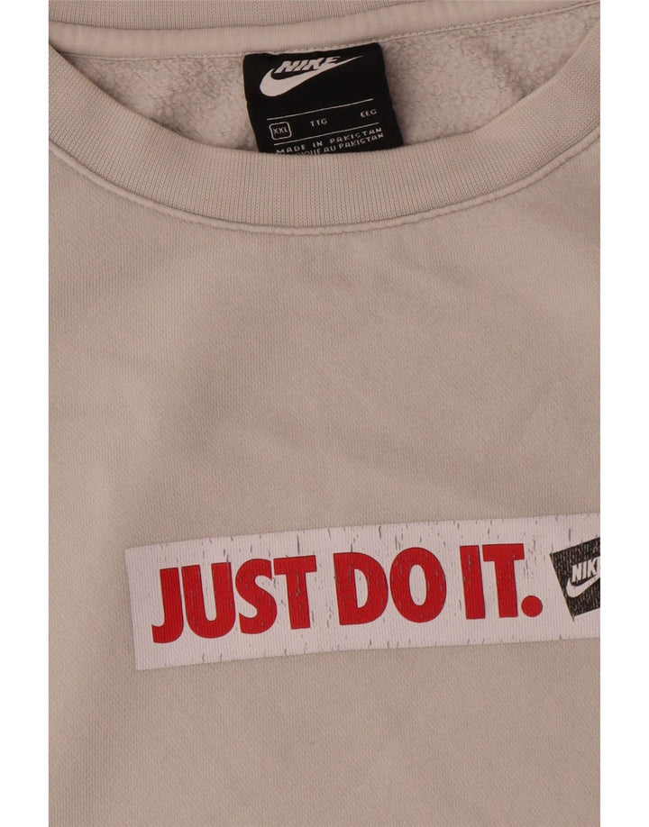Nike grafisk sweatshirt til mænd 2XL hvid bomuld