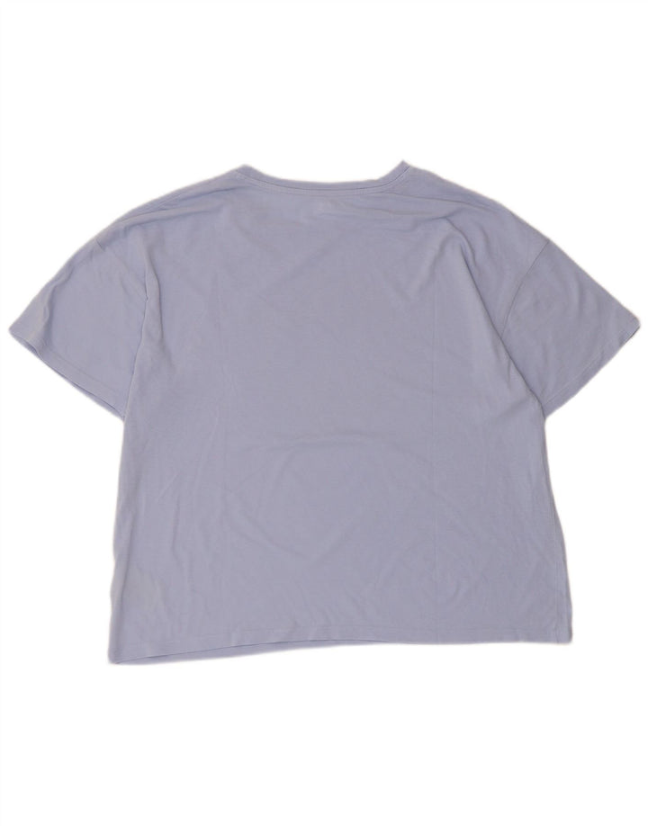 Wrangler Dame Oversized grafisk T-shirt Top UK 10 Small Blue Cotton