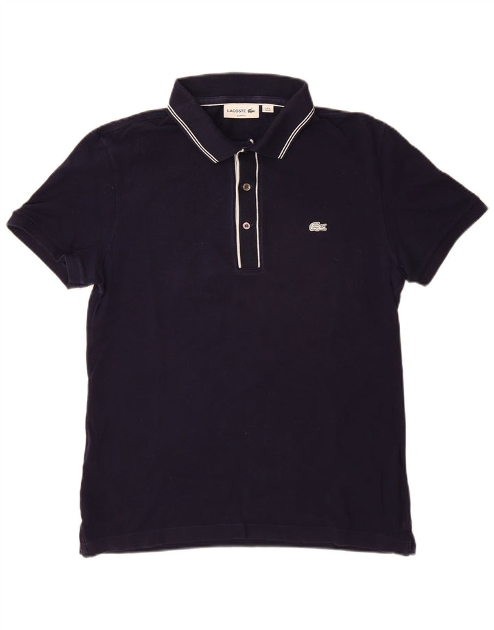 LACOSTE Herre Slim Fit Polo Shirt Størrelse 4 Medium Marineblå Bomuld