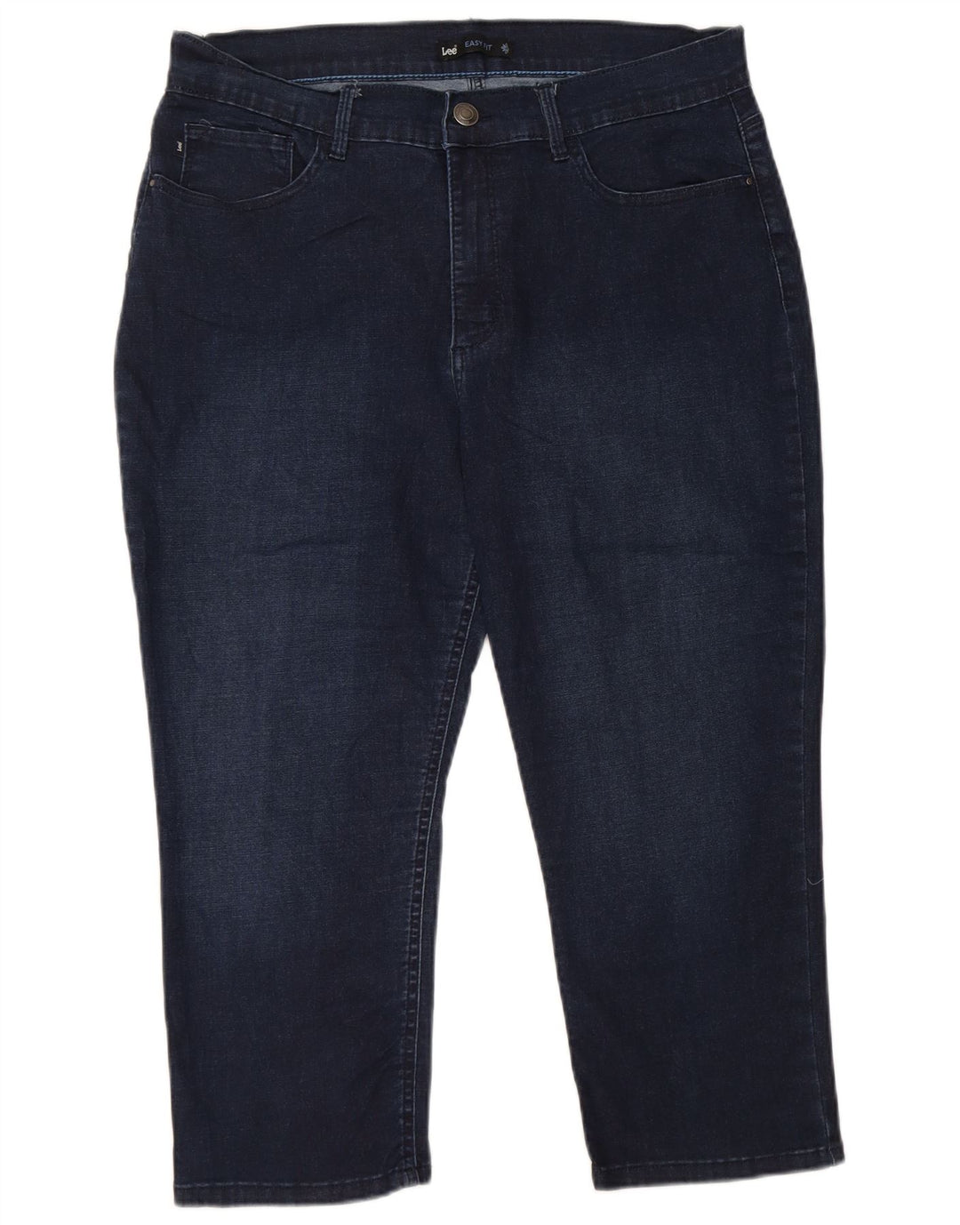 LEE Dame Easy Fit Højtaljede Capri Jeans US 16 2XL W34 L21 Navy Blue