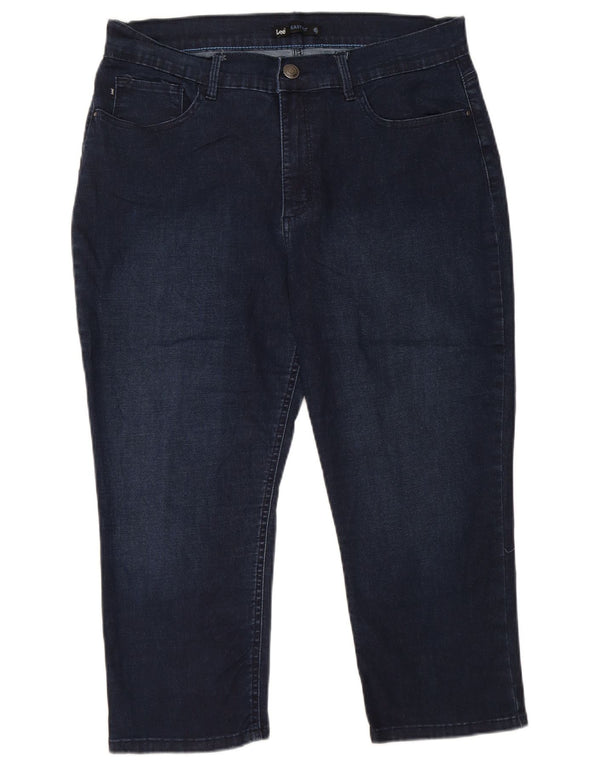 LEE Dame Easy Fit Højtaljede Capri Jeans US 16 2XL W34 L21 Navy Blue