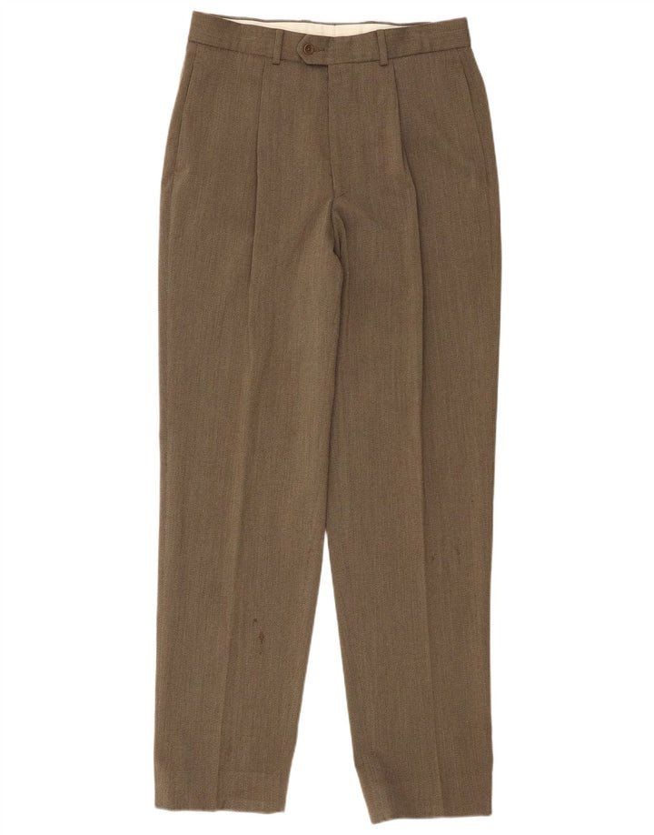 Marks & Spencer Herre Pegged Suit Trousers W32 L33 Khaki New Wool