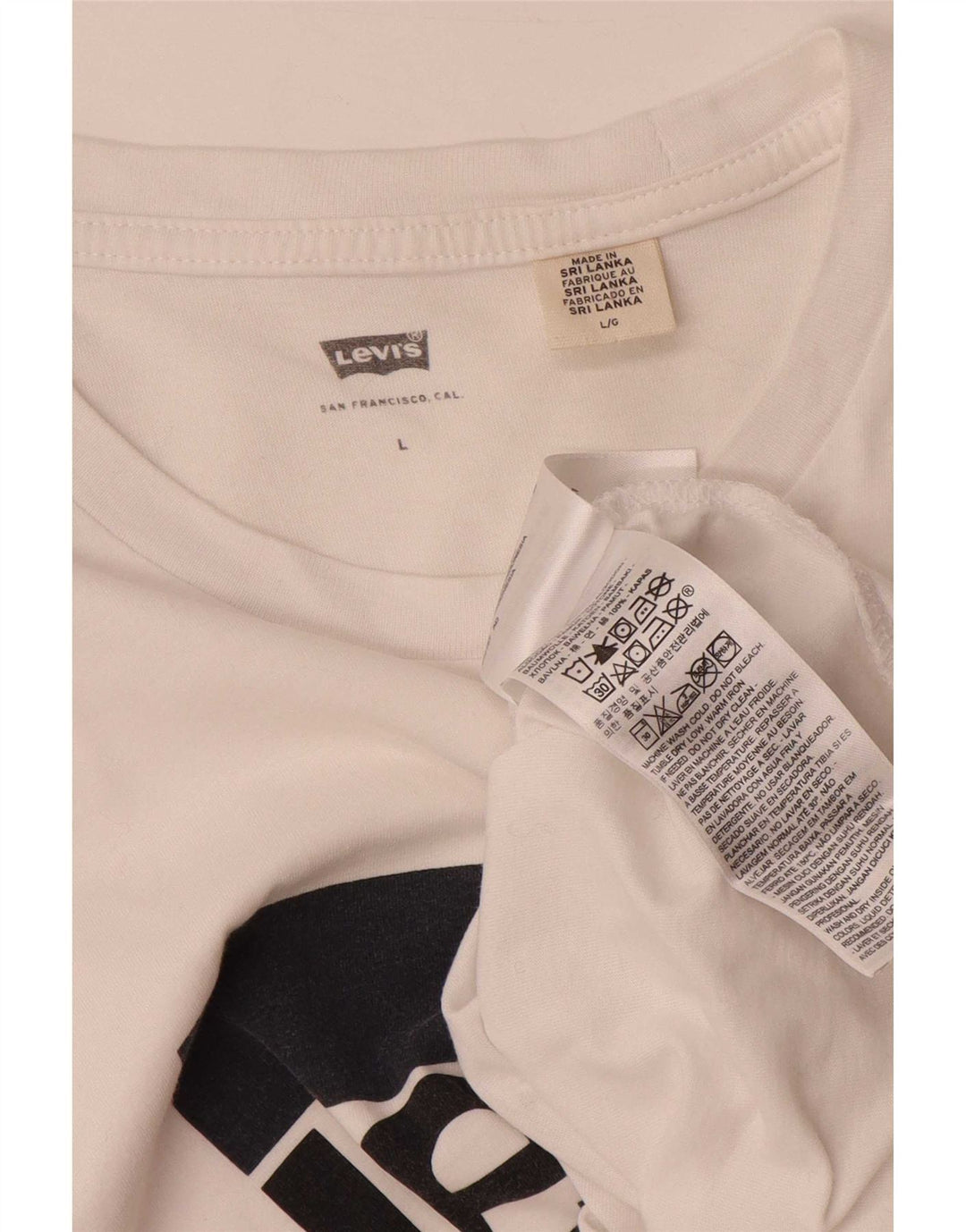 Levi's Herre grafisk T-shirt Top Stor hvid bomuld
