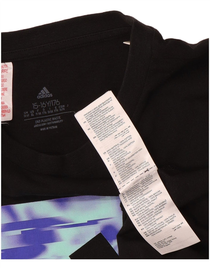 Adidas drenge grafisk t-shirt top 15-16 år sort