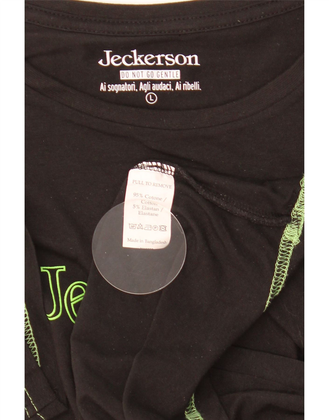 Jeckerson Herre grafisk T-shirt Top Stor sort bomuld