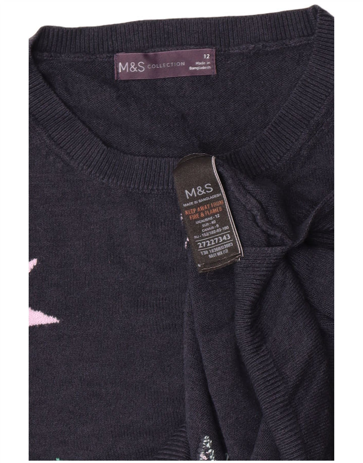 Marks & Spencer Dame sweater med rund hals DK 12 Medium Navy Blue