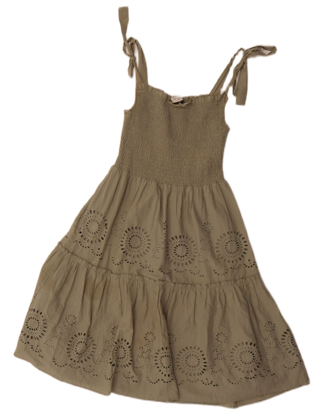 Zara Dame Sundress UK 8 Small Khaki Polyester