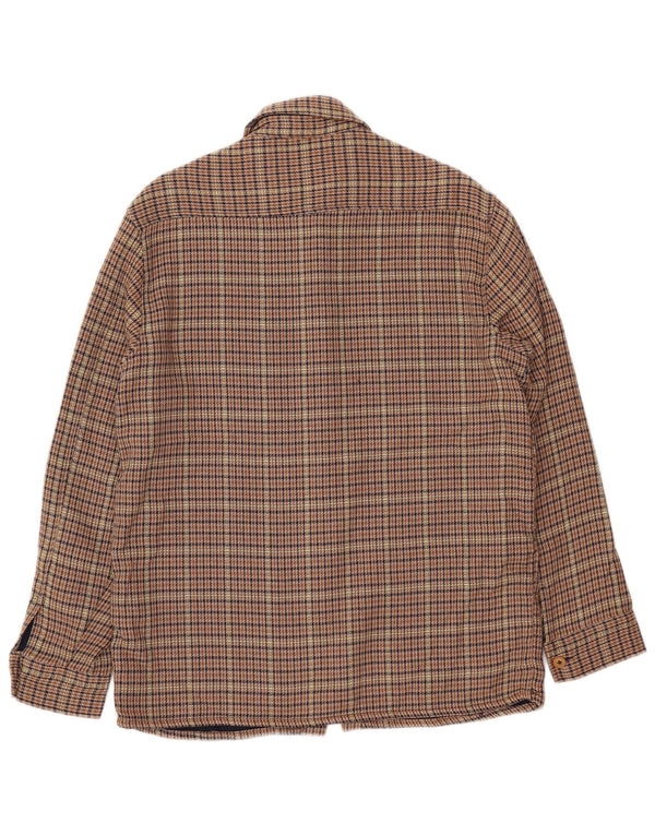 ZARA Overshirt til mænd Relaxed Fit Flanelskjorte Medium Brown Houndstooth