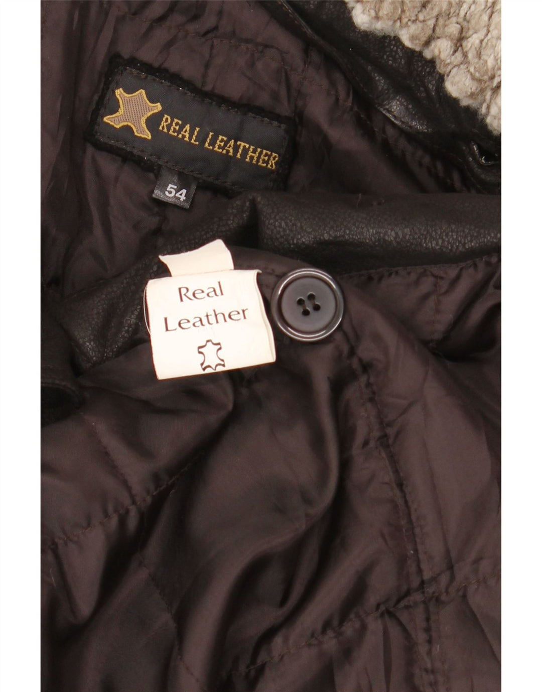 Vintage herre læderfrakke IT 54 2XL sort læder