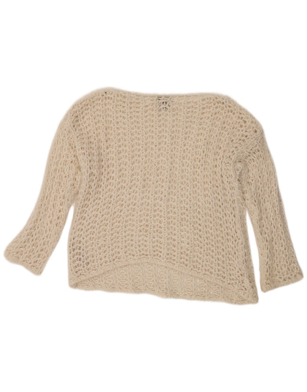 Massimo Dutti Dame Boat Neck Jumper Sweater UK 10 Small Off White