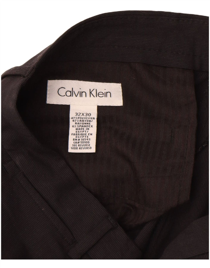 Calvin Klein Lige Chinobukser til mænd W32 L30 Sort polyester