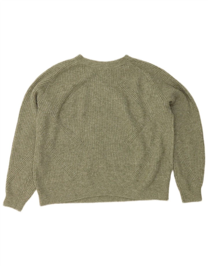 Marks & Spencer Dame sweater med rund hals DK 14 Medium Grøn Akryl