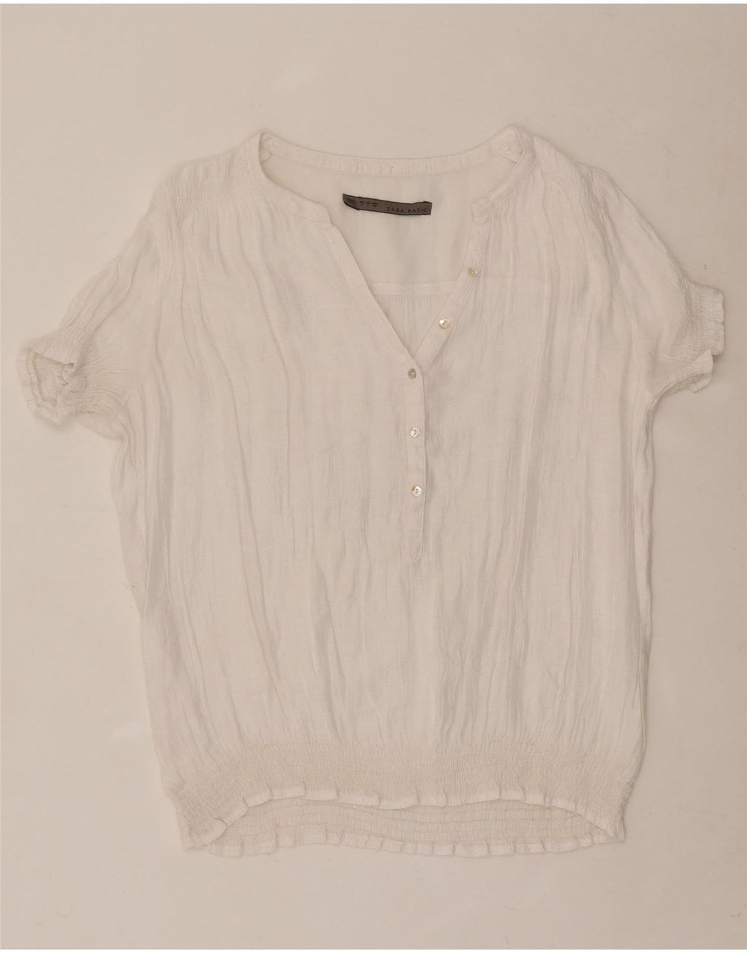 Zara Dame Bluse Top UK 16 Large White