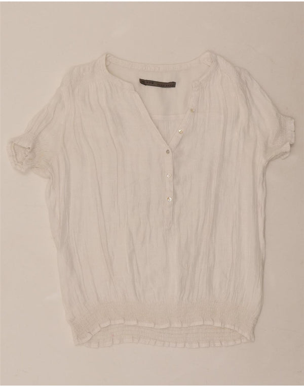Zara Dame Bluse Top UK 16 Large White