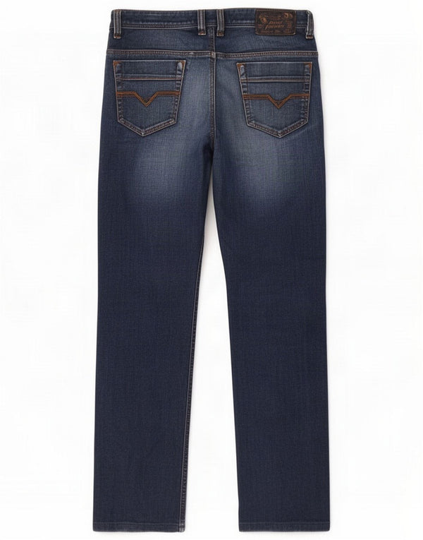 Diesel Herre Safado Straight Jeans W30 L29 Navy Blue Cotton