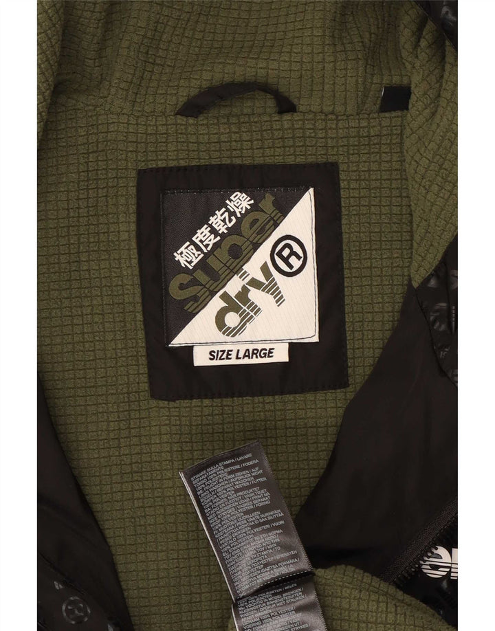 Superdry Regnjakke med hætte til mænd UK 40 Stor sort polyester