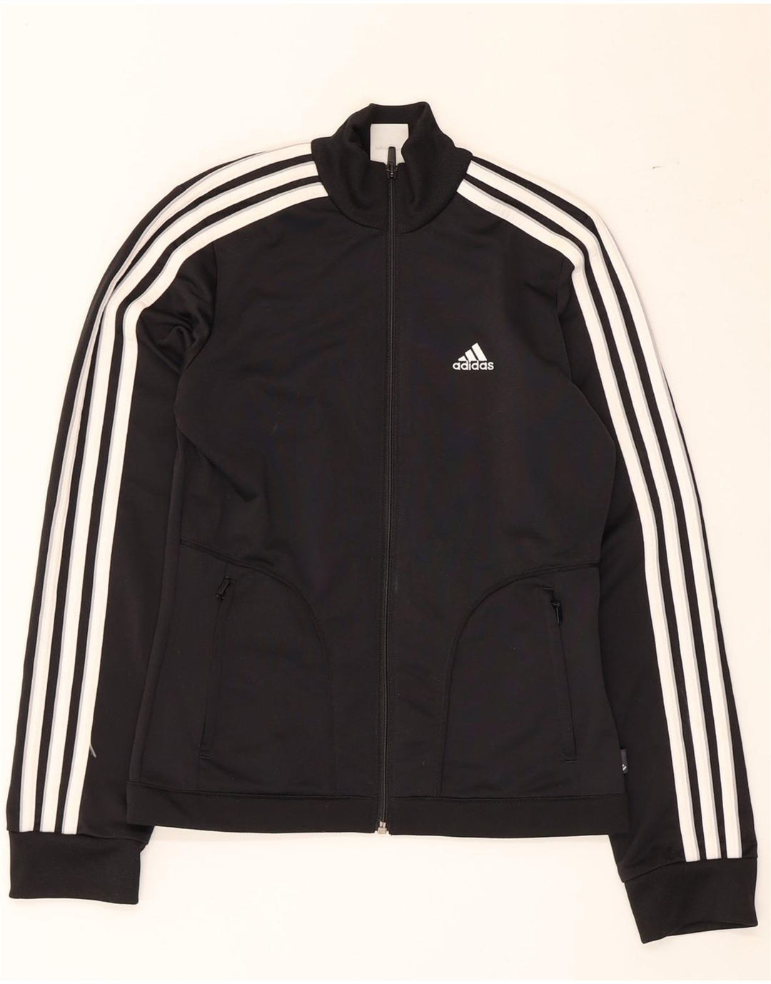 Adidas træningsdragt topjakke til kvinder UK 8 Small Black Colourblock Polyester