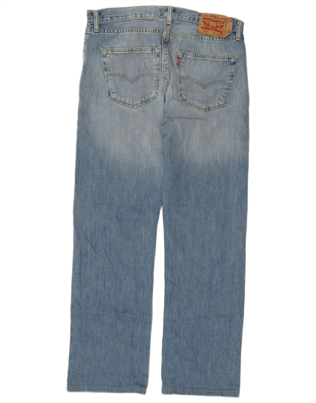 LEVI'S Herre 501 Straight Jeans W34 L30 Blå Bomuld