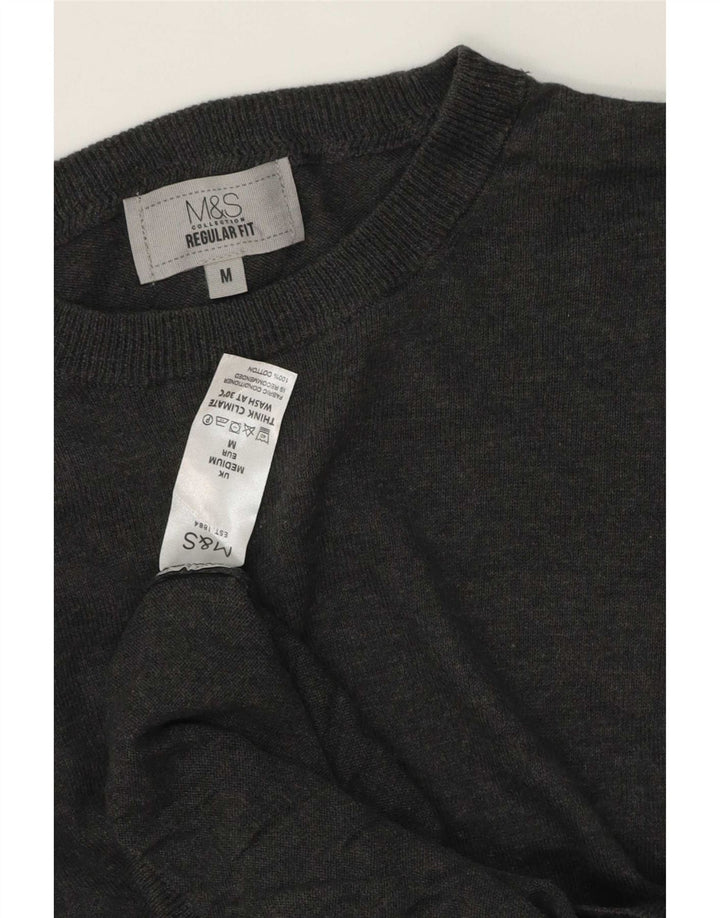 Marks & Spencer Herre Regular Fit Boat Neck Jumper Sweater Medium Grey
