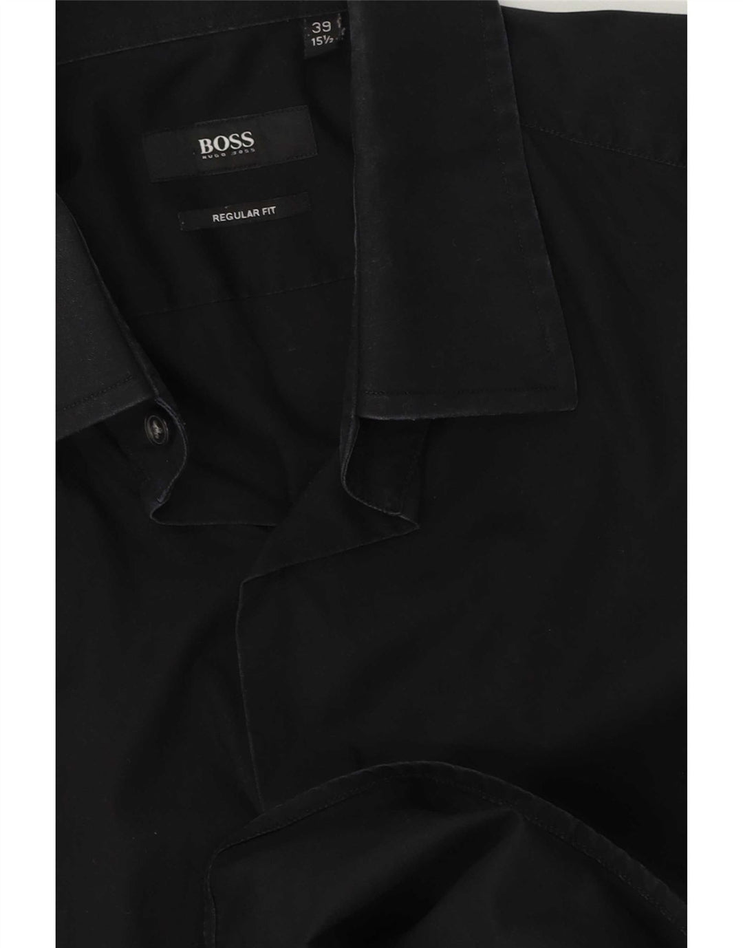 Hugo Boss Herre Regular Fit Skjorte Størrelse 39 15 1/2 Medium Sort