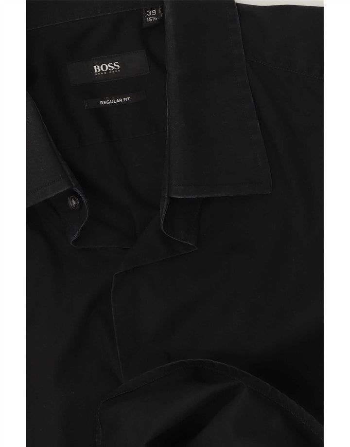 Hugo Boss Herre Regular Fit Skjorte Størrelse 39 15 1/2 Medium Sort