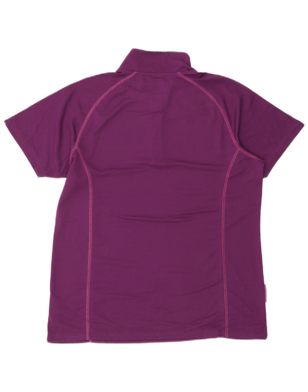 Mountain Warehouse T-shirt med lynlås til kvinder, UK 18 XL Lilla polyester