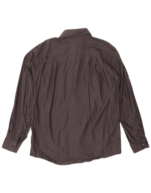 CALVIN KLEIN Herre Slim Fit skjorte str. 16 Large Grå Bomuld