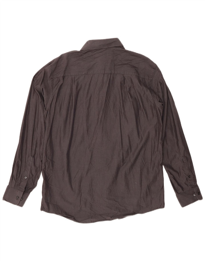 CALVIN KLEIN Herre Slim Fit skjorte str. 16 Large Grå Bomuld