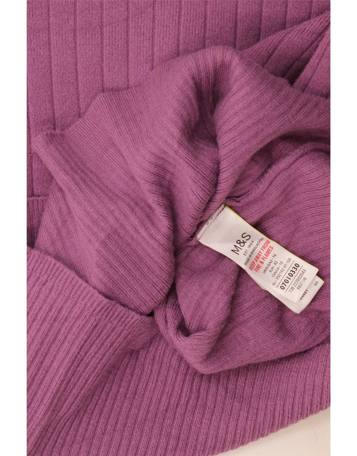 Marks & Spencer Dame Turtle Neck Jumper Sweater UK 14 Large Purple