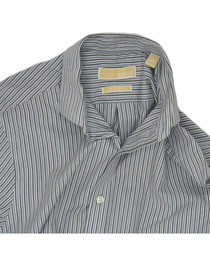 MICHAEL KORS Mens Shirt Size 15 1/2 Medium Blue Striped Cotton | Vintage Michael Kors | Thrift | Second-Hand Michael Kors | Used Clothing | Messina Hembry 