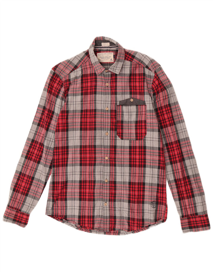 Jack & Jones herre flannel skjorte lille rød ternet bomuld