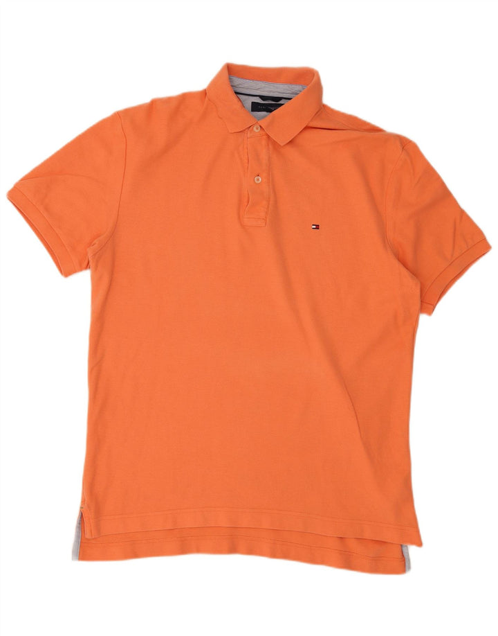 Tommy Hilfiger Herre Polo Shirt Stor Orange Bomuld
