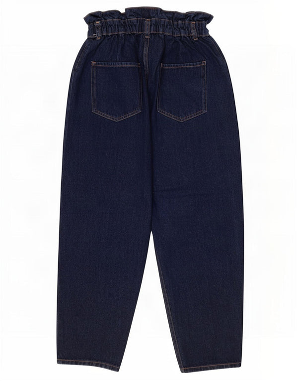Zara Womens Crop Højtaljede løse jeans EU 40 Medium W30 L23 Marineblå