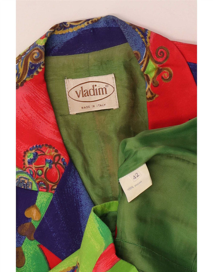 Vintage Dame Blazer Jacket IT 42 Medium Flerfarvet Patchwork