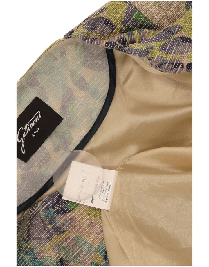 Gattinoni Womens Open Blazer Jacket UK 18 XL Multicolored Floral
