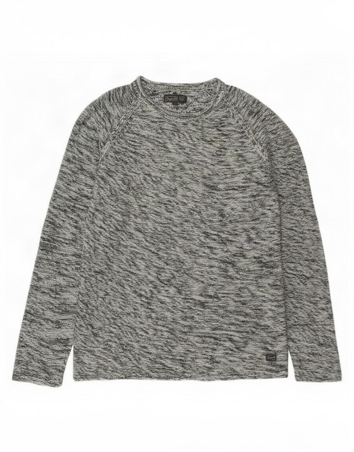 Jack & Jones Herre sweater med rund hals, lille blå flækket bomuld