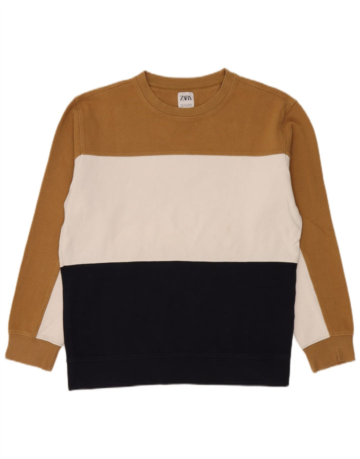 Zara Sweatshirt til mænd Stor flerfarvet Colourblock Bomuld