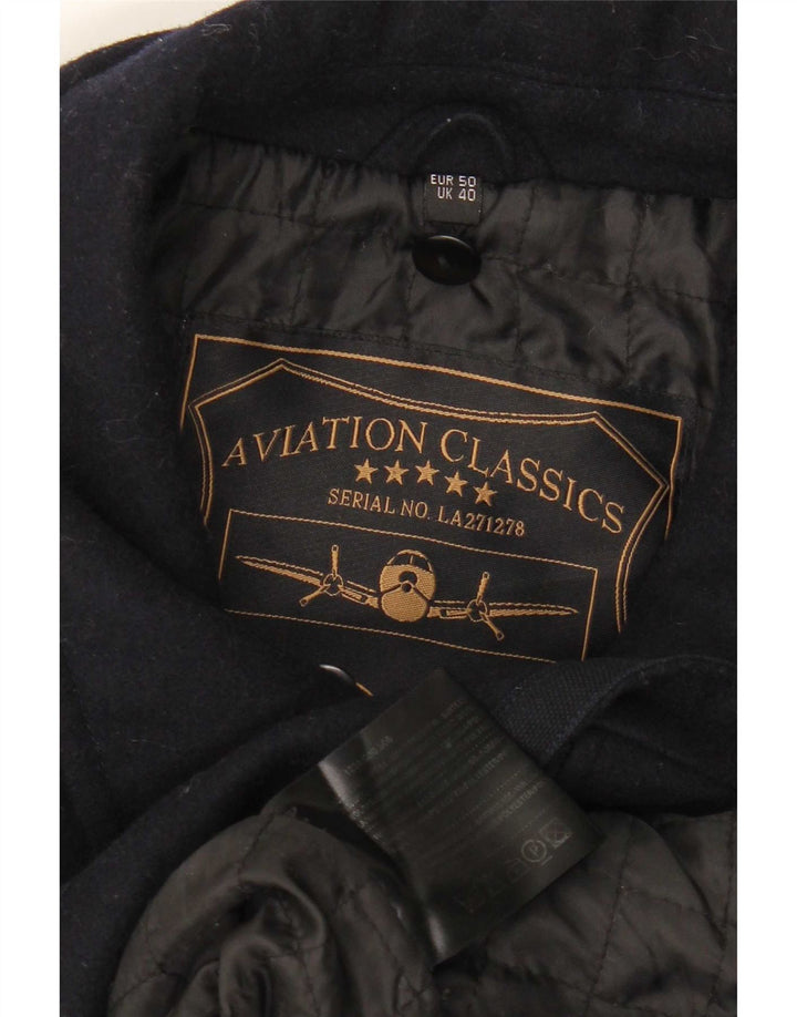 Vintage Herre Bomber Jacket UK 40 Large Navy Blue Wool