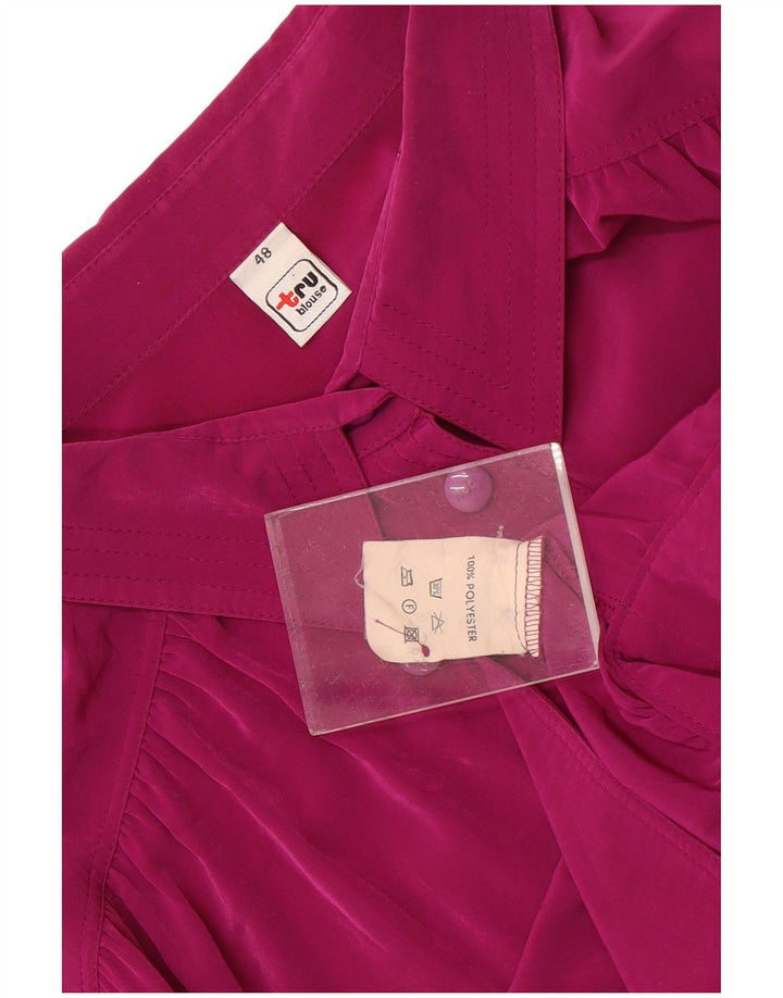 Tru Dame Skjorte Bluse IT 48 XL Lilla Polyester