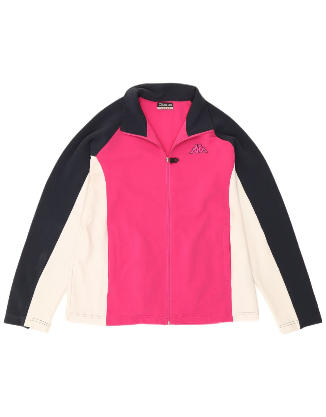 Kappa træningsdragt topjakke til kvinder UK 16 Large Pink Colourblock Polyester