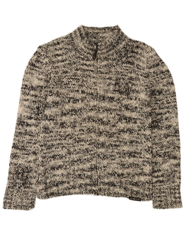 Energie Dame Cardigan Sweater UK 18 XL Grå Flecked Acryl