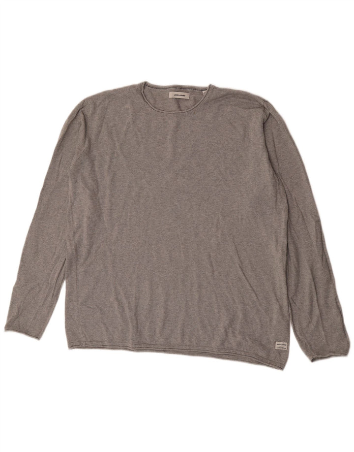 Jack & Jones herre sweater med rund hals 2XL grå