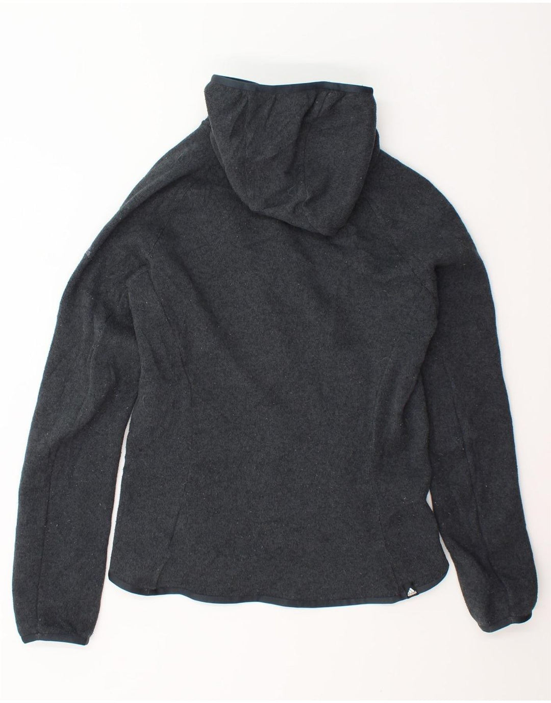 ADIDAS Womens Zip Hoodie Sweater UK 14 Large Grey Polyester Vintage Adidas and Second-Hand Adidas from Messina Hembry 